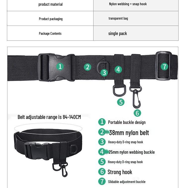 Portable Fishing Rod Waist Belt Holder - Lure Support for Rock Fishing