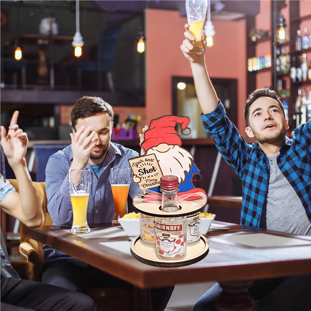 Xmas Bottle Holder Wine Rack Mini Stand Christmas Party Holiday Picnic Barbecues Countertops Decorations Gift Ornament