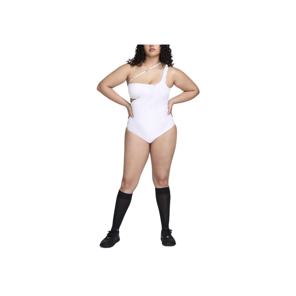 Nike X Jacquemus Co-Branded SS24 Solid Color Stretch Cut-Out Jumpsuit Women Jumpsuit White FJ3284-100