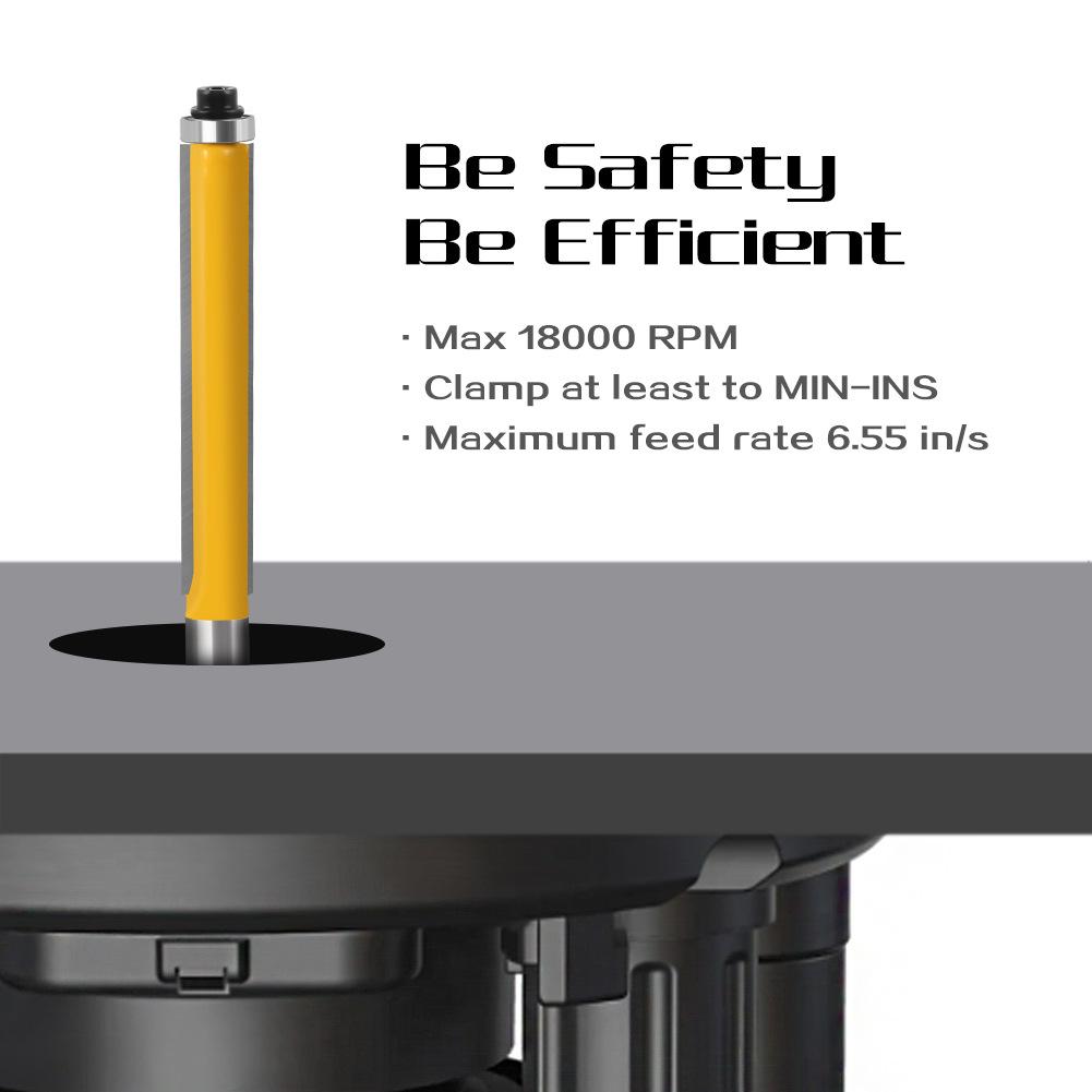 Extended Trimming Knife with Bearing Trimming Knife Double Blade Straight Knife Woodworking Milling Cutter Edge Trimming Machine Knife Head