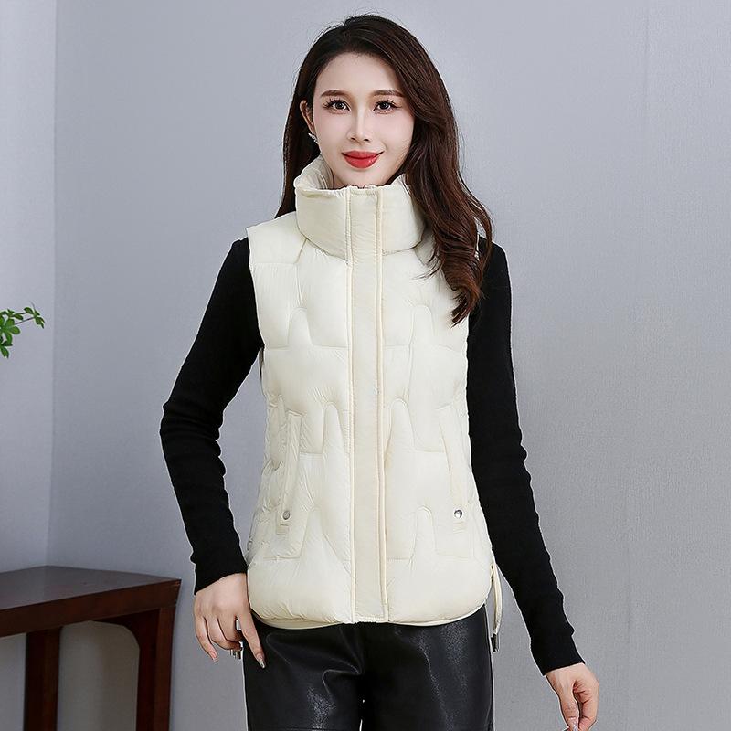 Winter New Short Thickened Vest Women Wear Versatile Stand-up Collar Vest Casual Warm Vest