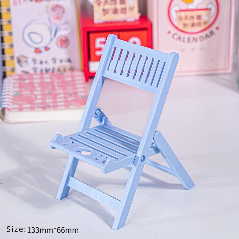 

Mini Beach Chair Shape Cell Phone Stand Foldable Universal Candy Color Mobile Phone Holder Multi Angle Cradle for Desk Tablet синий