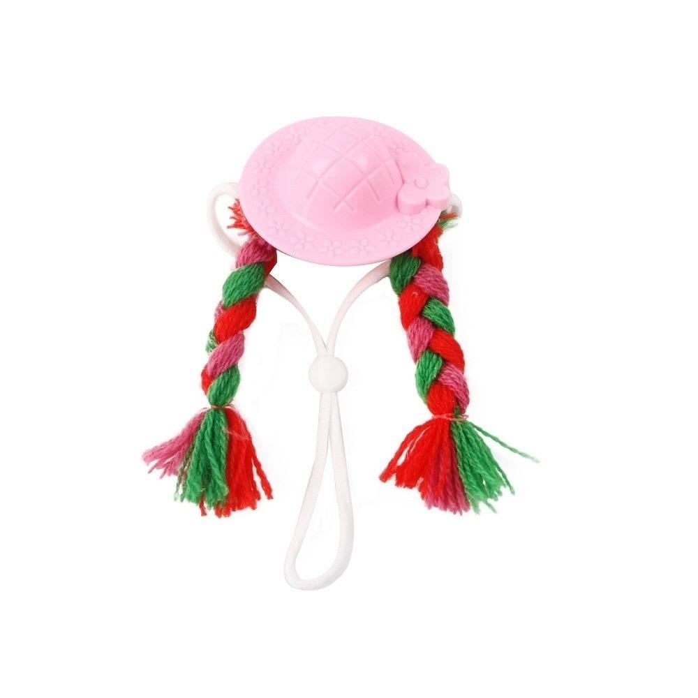 

Comfortable To Wear Hamster Cosplay Pigtails Parrot Fake Hair with Hat Party Play Costume Style 3