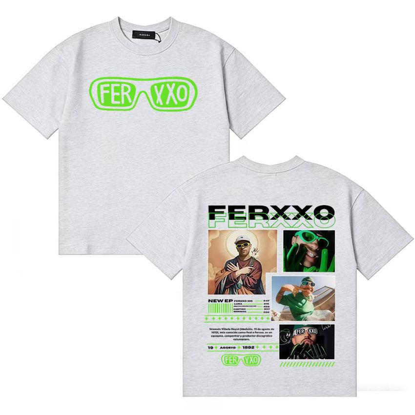 Ferxxo Reggaeton Pop Music Album 2025 Tshirt Unisex Women High Quality Summer T Shirt Teenagers Cotton Oversized Crewneck Tee Shirt