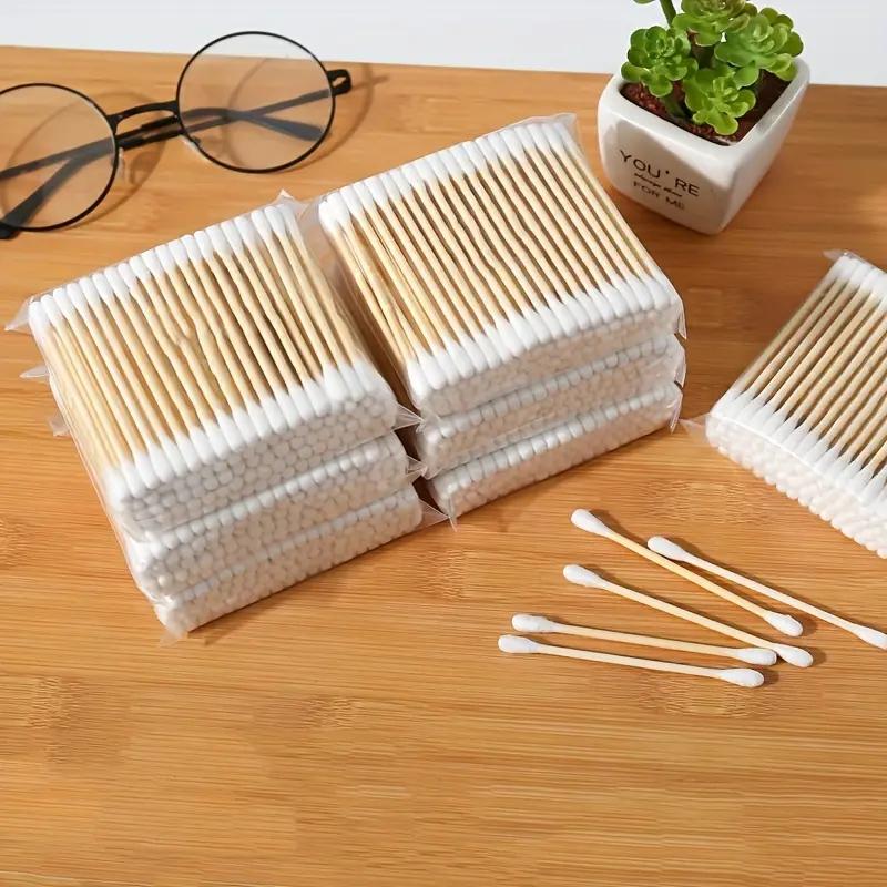 2000/1000pcs Unscented Cotton Swabs, Double-Headed, Wooden Stick, Makeup Removal & Cleaning Ear Cotton Swabs