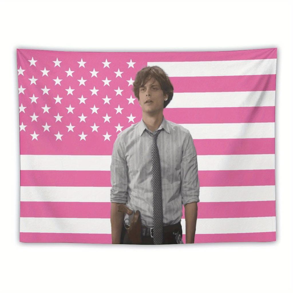 Pink American Flag Tapestry Wall Hanging for College Dorm Bedroom Living Room Office Party Decor