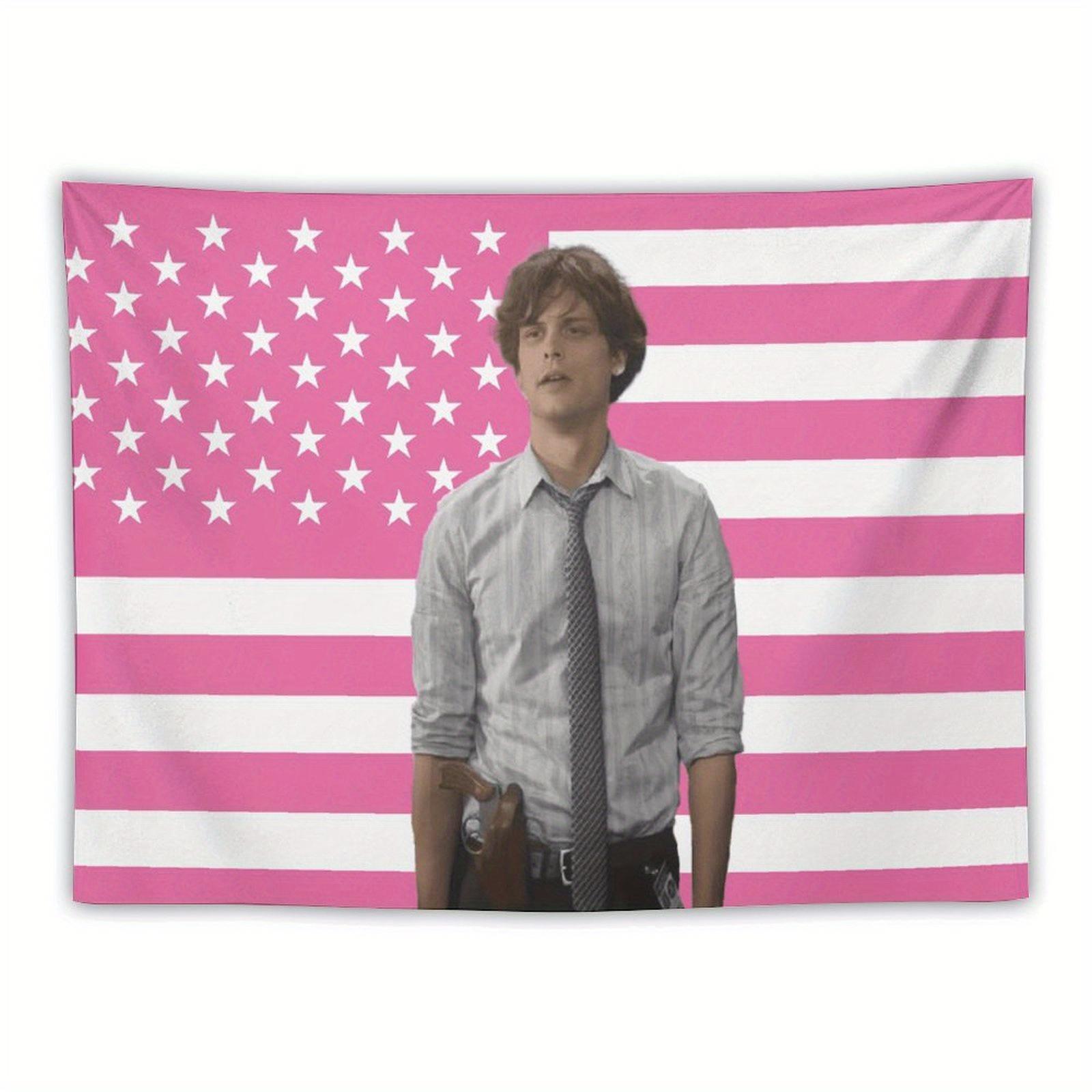 

Pink American Flag Tapestry Wall Hanging for College Dorm Bedroom Living Room Office Party Decor 74x94cm(29x37in)
