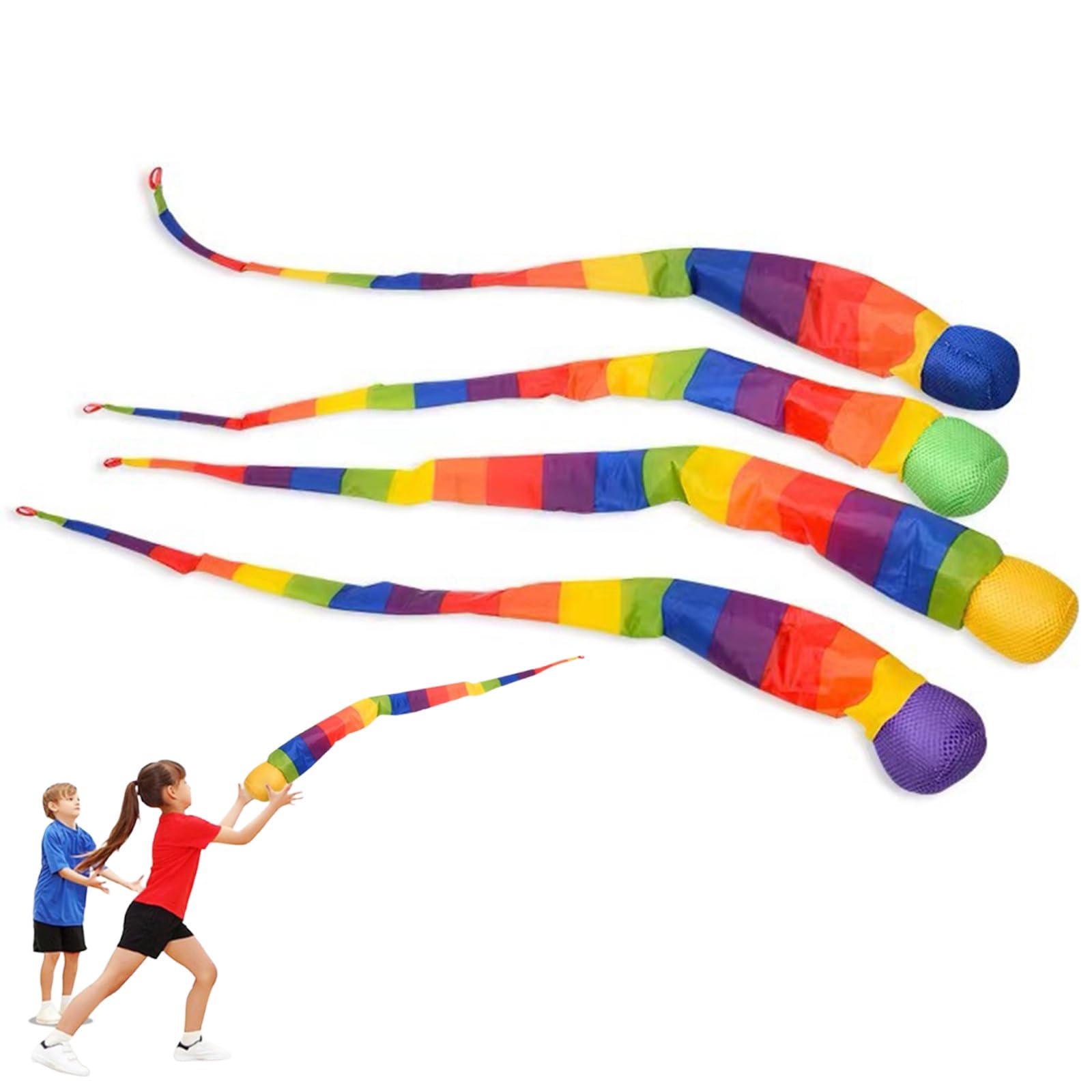 

DFsucces Rainbow Toss Set of Flying Toys with Vibrant Fabric Perfect for Parents and and Outdoor Activities 4, Floating, Balls, Kids, Camping, Parks,