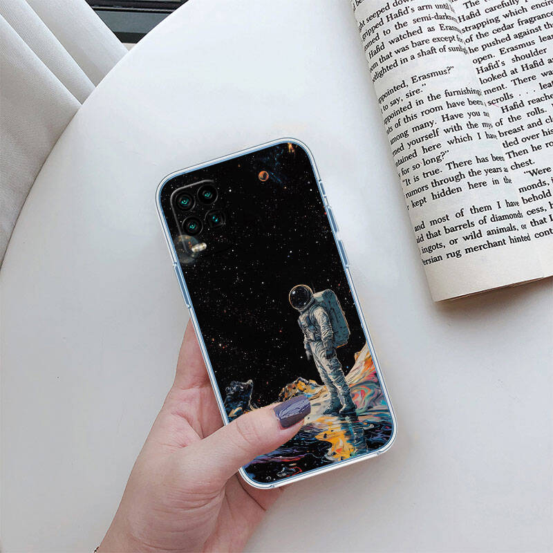 MH15 Astronaut Ruimte Maan Hoesje voor Motorola E7 G6 G7 G8 G9 Plus Power Play G10 G20 G04 E30 E40 E22 E20 E13 E15 G22 G23 G05 G75 G35 G55