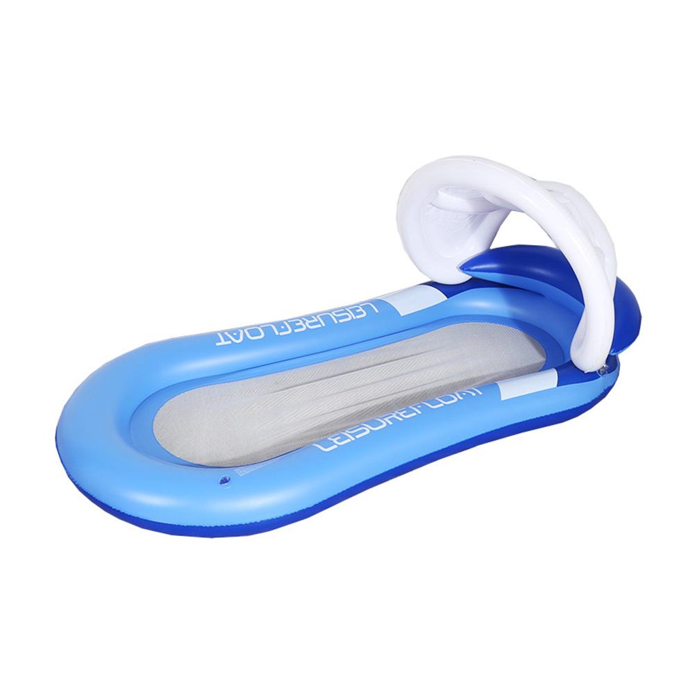 Summer Water Inflatable Floating Row with Cover Sunscreen Foldable Hammock