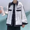 Men's Hong Kong Style Patchwork Denim Jacket, 2022 Autumn, Loose Casual Trendy Top, Youthful Cool Workwear.