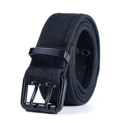 Men's Belt New Simple Outdoor Knitted Belt Casual Nylon Trousers Belt Double Needle Buckle Belt Belt Men's Belt