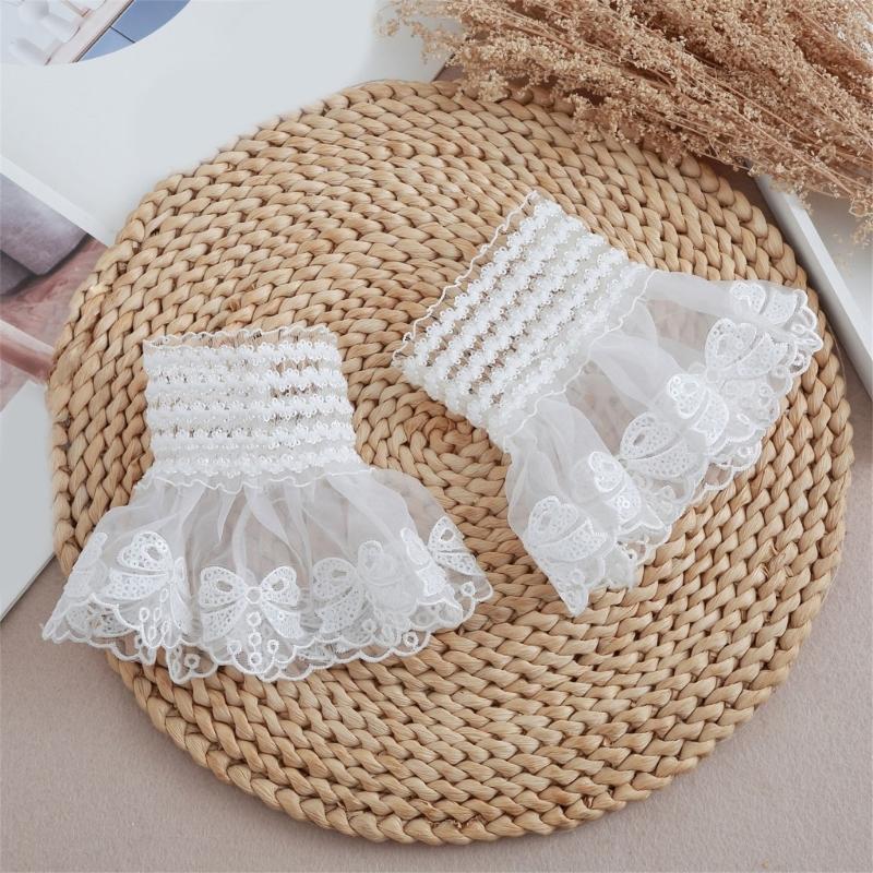 Embroidery Flower Arm Covers Comfortable Decorative Sleeves Wrist Cuff Sleeves For Women Teens Fashion Accessories