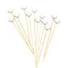 100Pcs Pumpkin Cocktail Sticks Natural Bamboo Toothpicks with Decoration 12cm Cocktail Picks for