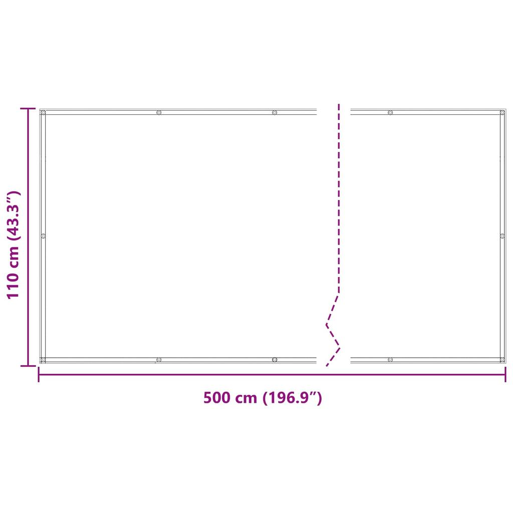 Balcony Privacy Screen Orange 110 x 500 cm Oxford Fabric