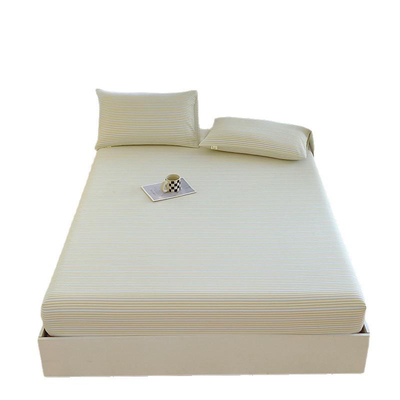 Printed Coarse Cloth Non-Slip Single Bed Sheet Set with Mattress Protector