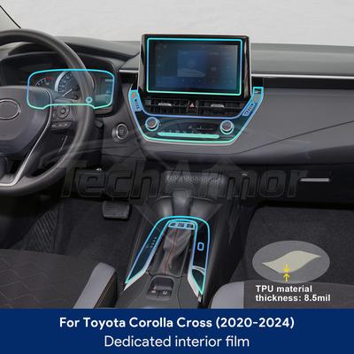 TPU Interior Protector Film for Toyota Corolla Cross 2020-2024 Anti-Scratch Transparent Sticker