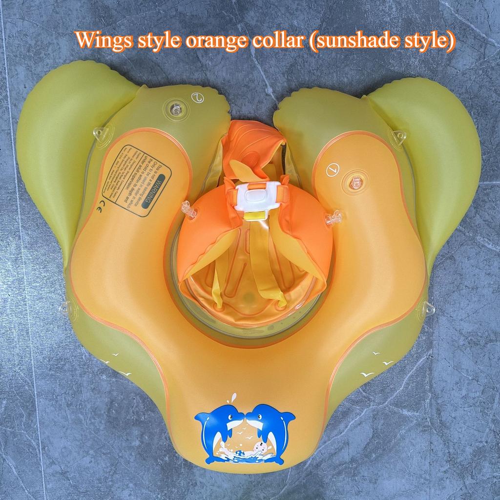 Swimming Pool with Roof Baby Prone Circle Children Swimming Circle High Airbag Anti Rollover Sunshade Baby Inflatable Seat Ring