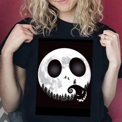 The Nightmare Before Christmas Short Sleeve T-Shirt Tops Casual Tops Cool Design Clothing & Accessories 3D Print T-Shirts Womens’s