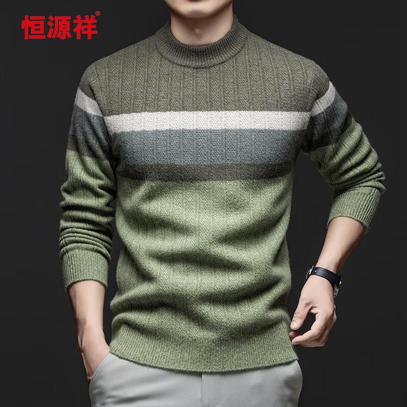 

Чоловічий потовщений светр з круглим вирізом Hengyuanxiang зі 100% вовни M (170)