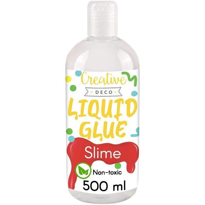 Colle Liquide pour Slime - Creative Deco - 500 ml - Pour Verre, Tissu, Carton, Bois, Papier