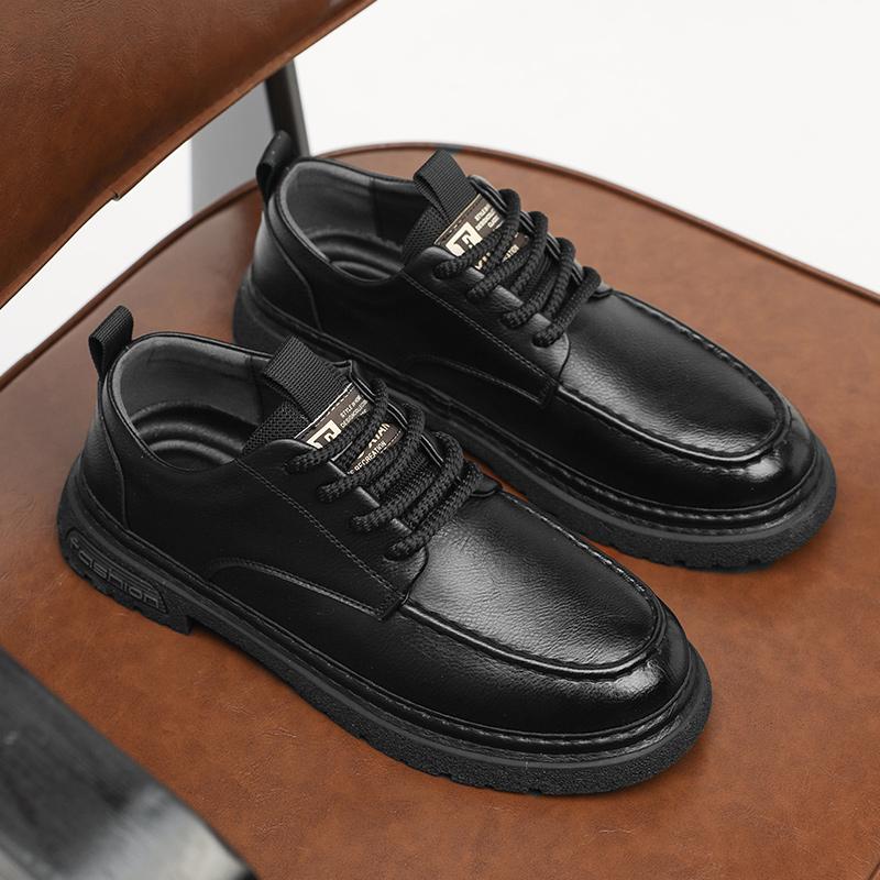 

Модная мужская обувь ручной работы из натуральной кожи, мужские оксфорды, универсальные мужские кроссовки на шнуровке, высококачественная стильная мужская повседневная обувь 45 чёрный