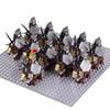 MOC Medieval Uruk-hai Orc Soldiers Raider Vargr Wolf Mount Knights Mini Figurine Building Block Set Educational Toy for Kids