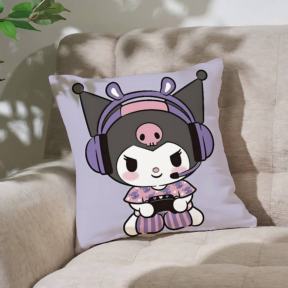 Cute K-Kuromi Pillow Case Cushion Cover Soft Cute Throw Pillow Case For Car Sofa Pillowcase Polyester With Zipper
