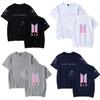 Bts Tryckt T-shirt Kortärmad Bomull Vardagskläder För Fans Mode
