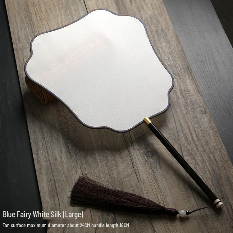 Vintage Silk Hand-Painted Gongbi Fan - Classic Chinese Round Palace Design