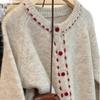 Round Neck Sweater Coat Autumn and Winter Outer Wear Knitted Cardigan Tops