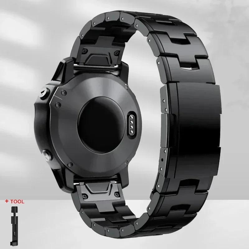 26mm 22mm Quickfit Titanium Strap For Garmin Fenix 8/6/6X/6XPro/7/7X/5/5X/5XPlus Metal Release Watch Band For Forerunner 945 255