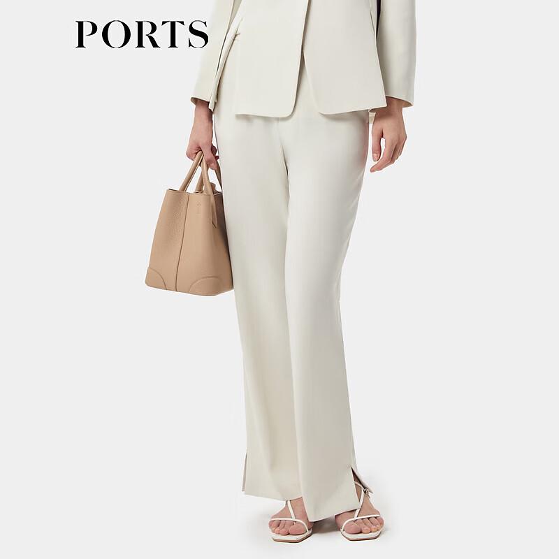 

PORTS Женские элегантные брюки прямого кроя цвета платинового шампанского M / 6