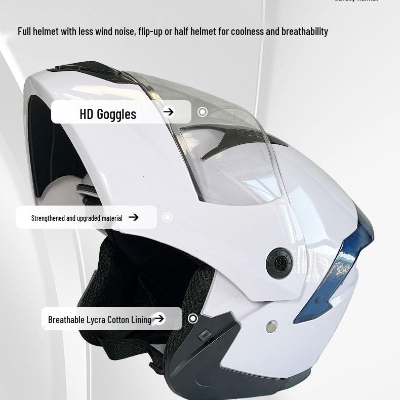 Unisex Warm Double Visor Flip-up Helmet for Electric Scooters & Motorcycles