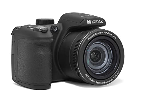 PIXPRO KODAK Compact Digital Camera, 40x Optical Zoom, 20.68 Megapixels, 24mm Wide Angle, Black, AZ405BK-AMZ