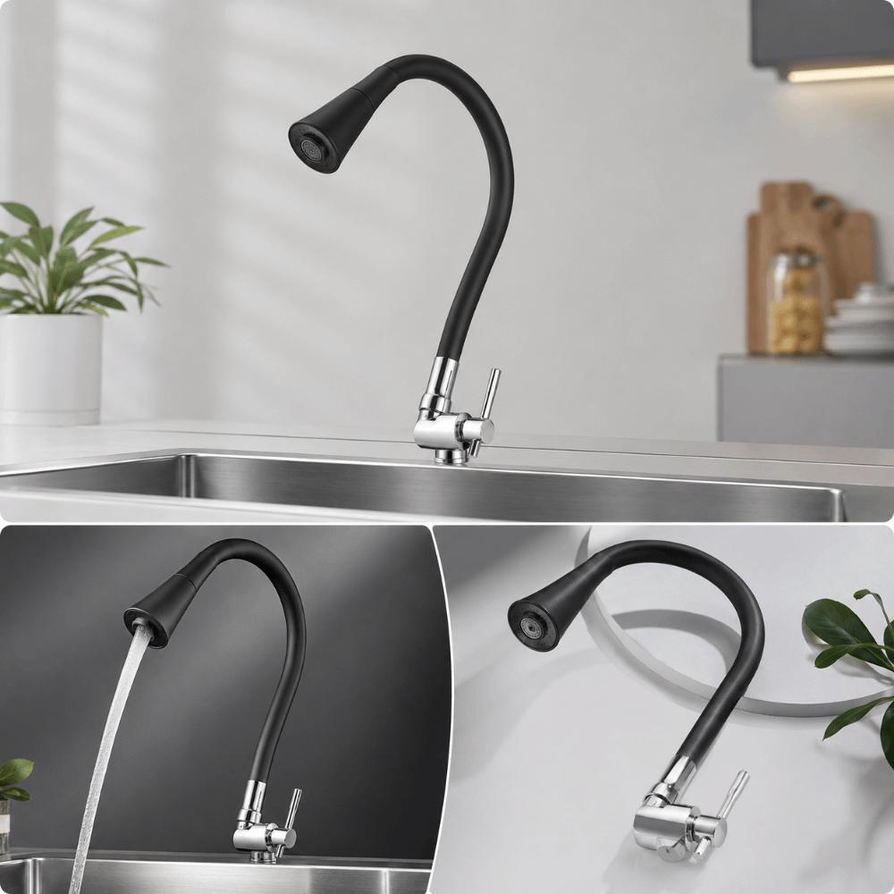 Black Single Cold Water Tap Standard Kitchen Water Supply Systems