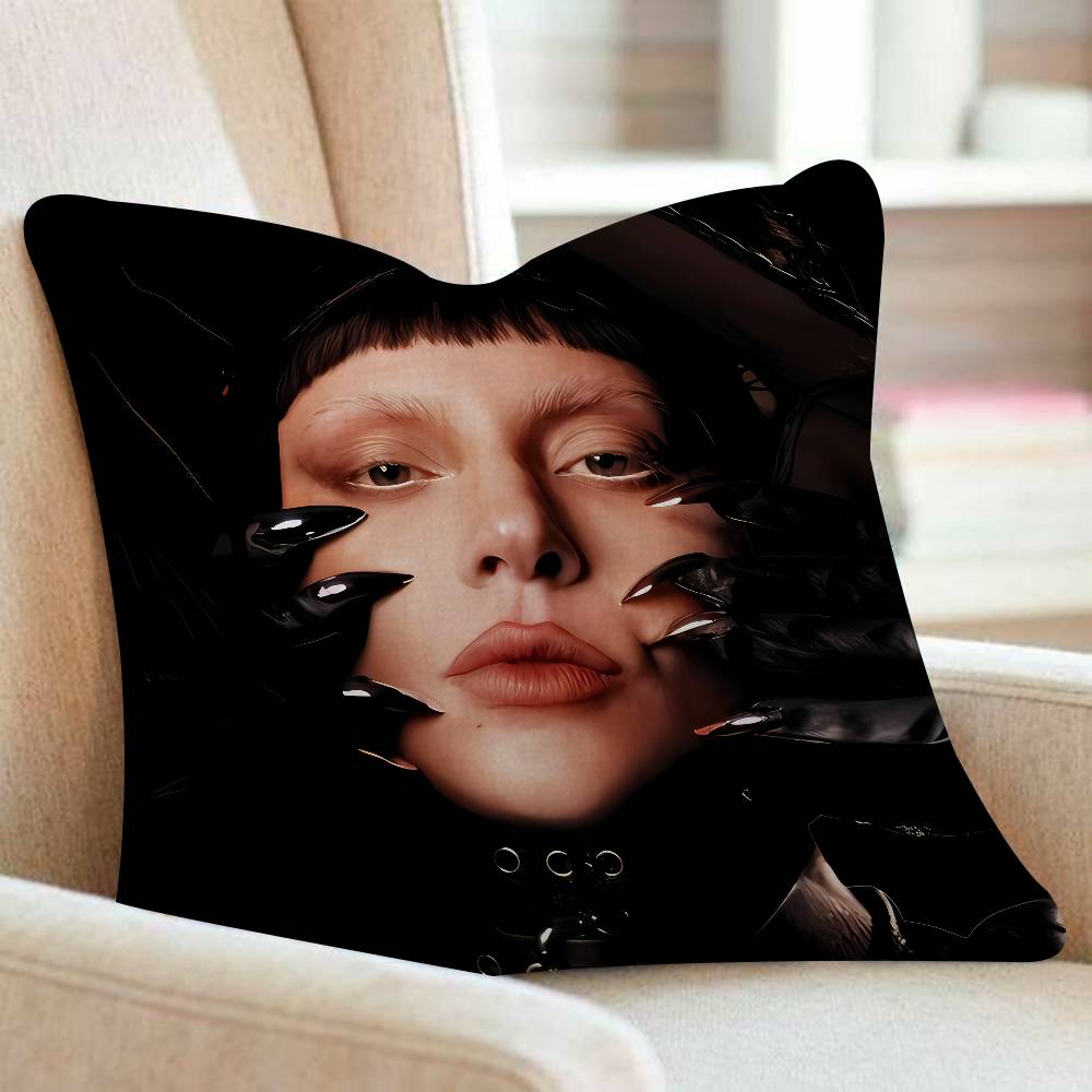 Singer Llady Ggagaes Pillow Case For Sofa Decor Car Office Room Printing Cushion Cover Decorations And Protector