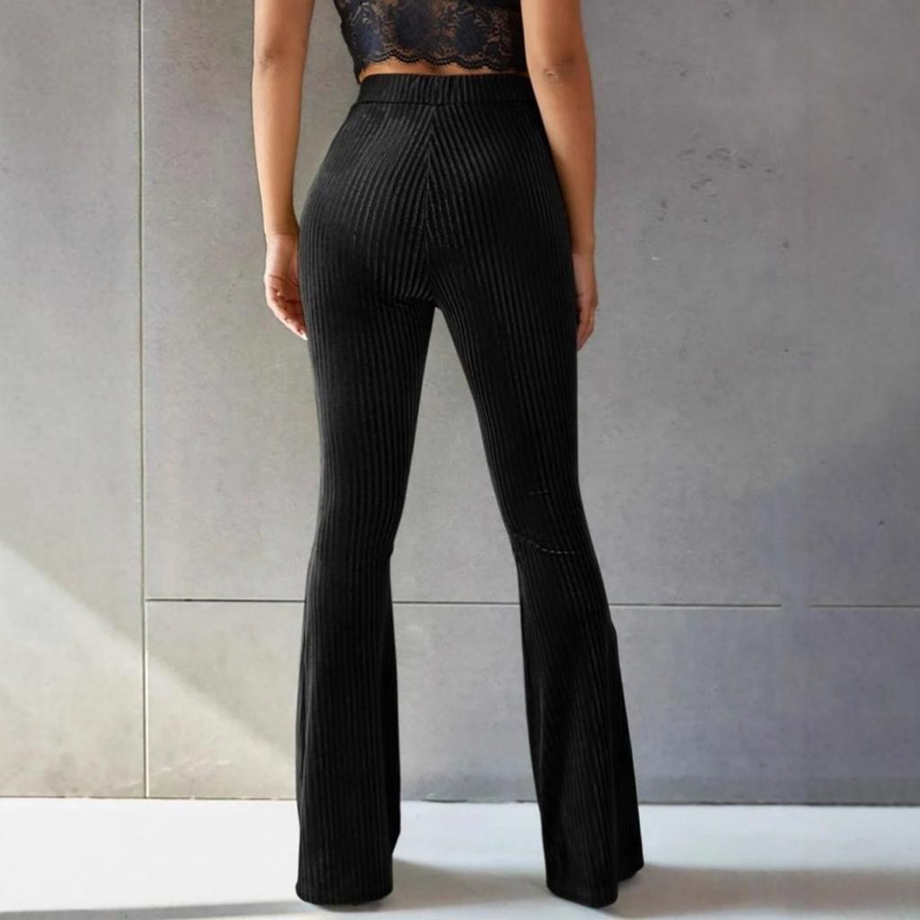 High Waisted, Corduroy, Flared Pants, Solid Color, Casual Pants, Wide Leg Pants, Long Pants, Women's Pants