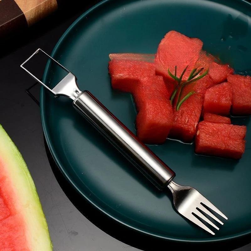 Utensile per tagliare l'anguria a doppia testa, divisore per frutta in acciaio inossidabile, anguria, taglia melone, accessori per la cucina domestica
