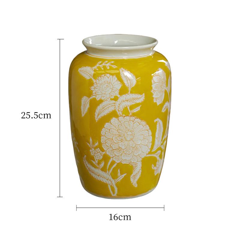 Hand-Painted Blue & White Retro Chinese Porcelain Vase for Coffee Table Flower Arrangements