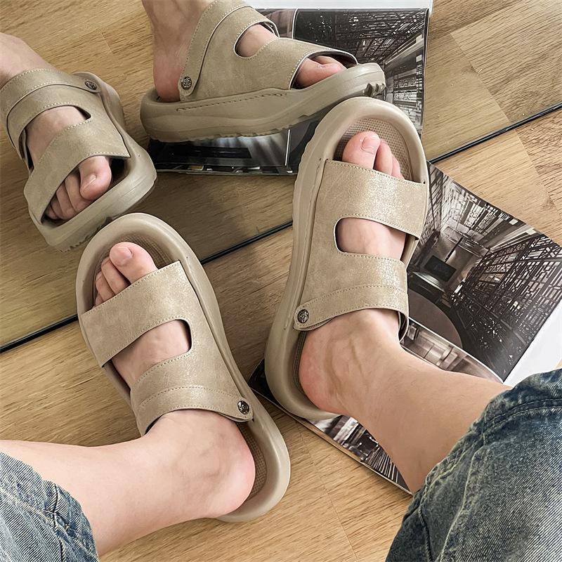 

Летние уличные спортивные универсальные мужские шлепанцы для вождения с мягкой подошвой, нескользящие, износостойкие пляжные сандалии 621203-J 38 белый