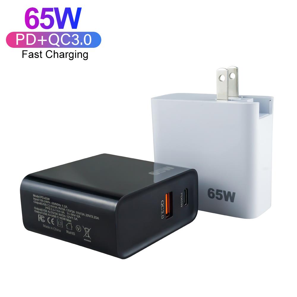 Original PD 65W QC3.0 Super Fast Charger Type C GaN Charger EU US UK AU Plug Wall Charger for IPhone IPad Apple Watch