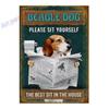 Mfoever Tin Sign Vintage Beagle Dog Coffee Tea Metal Tin Sign Set Retro Funny Pet Wall Art Decor for Home Kitchen Bar Rustic Iron Painting Plaque