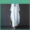 Women Boho Cotton Linen Loose Long Sleeve Maxi Beach Blouse Casual Dress In Premium Quality Fabric
