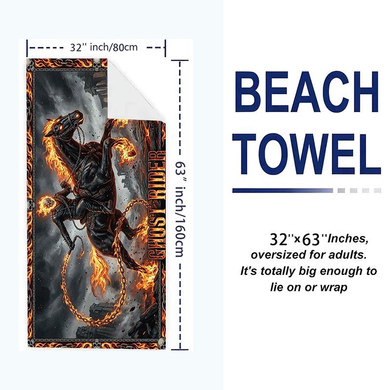 Horseman of Hell Print Beach Towel, Large Soft Quick Dry Towel for Beach Camping Swimming