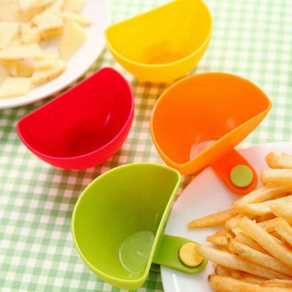 Colorful Dip Clip Bowls Clip-On Plastic Spices Dip Container Bowl Kitchen Gadgets Multi-Purpose Dipping Sauce Cups Kitchen