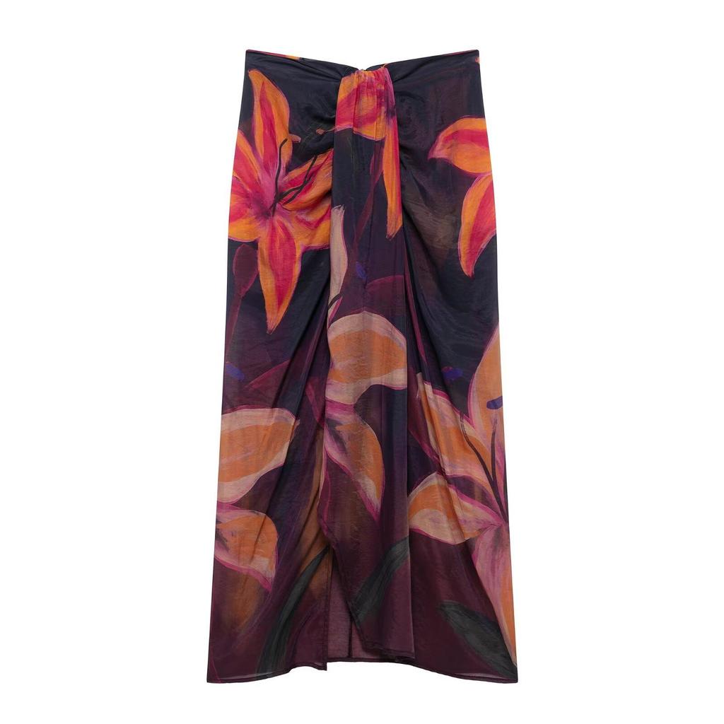 TAOP&ZA Spring/Summer Women's Elegant Loose Printed Midi Skirt