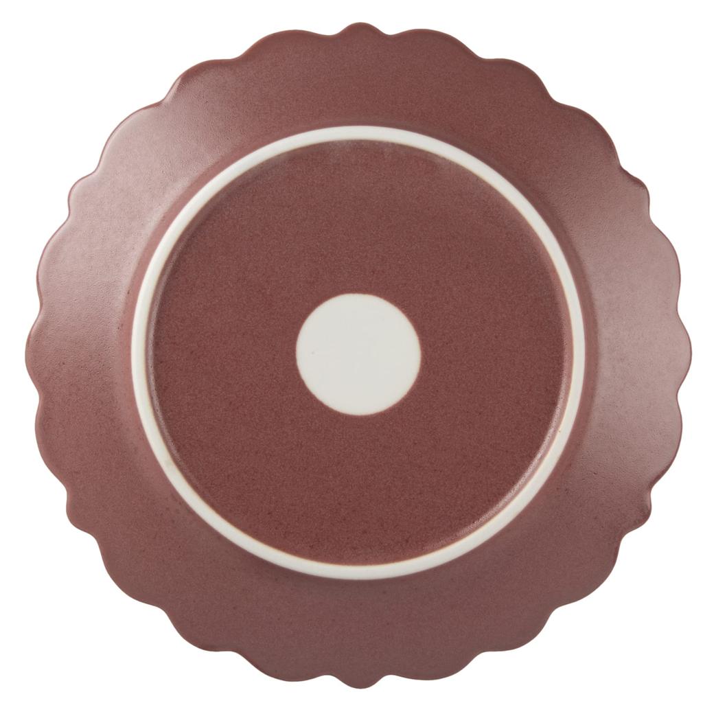 Tatara Plate Pasta Plate Red Tableware 23cm Safe One Plate Embossed Dot Relief Frill Mino Ware 191066 Microwave/Dishwasher