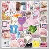 50 Sheets Korean INS Style Fresh Waterproof Decorative Stickers for Journals, Notebooks, Suitcases
