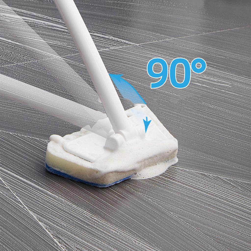 Shower Cleaning Brush with Long Handle Tub and Tile Scrubber Ceramic Tile Sponge Cleaning Brush for Cleaning Bathtub